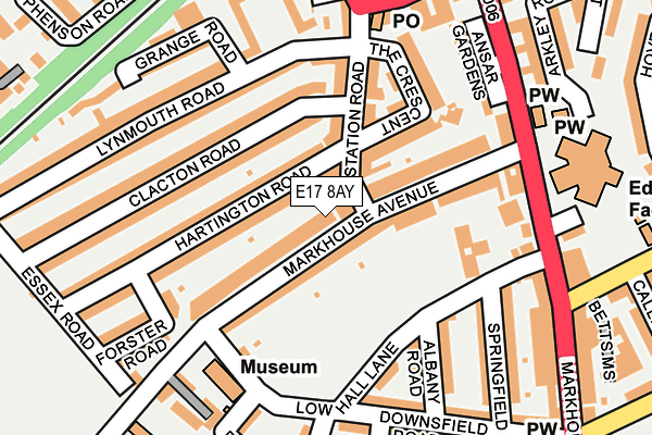 E17 8AY map - OS OpenMap – Local (Ordnance Survey)