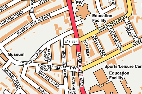 E17 8BF map - OS OpenMap – Local (Ordnance Survey)