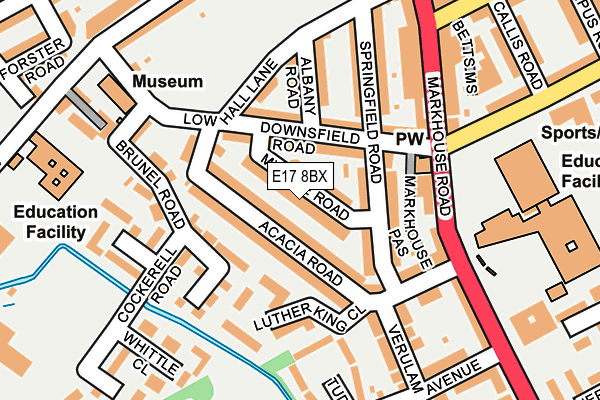 E17 8BX map - OS OpenMap – Local (Ordnance Survey)