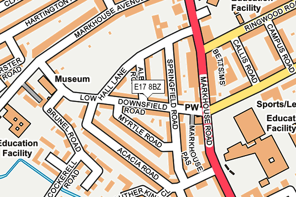 E17 8BZ map - OS OpenMap – Local (Ordnance Survey)