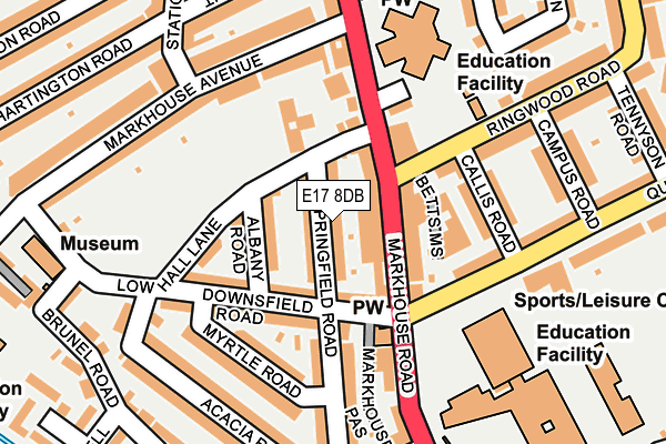 E17 8DB map - OS OpenMap – Local (Ordnance Survey)