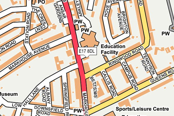 E17 8DL map - OS OpenMap – Local (Ordnance Survey)