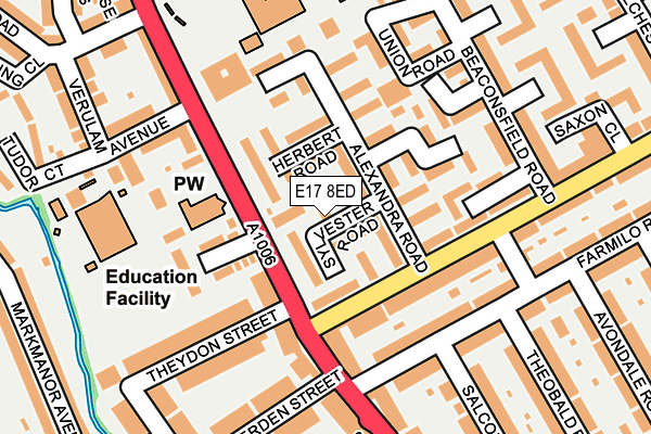 E17 8ED map - OS OpenMap – Local (Ordnance Survey)