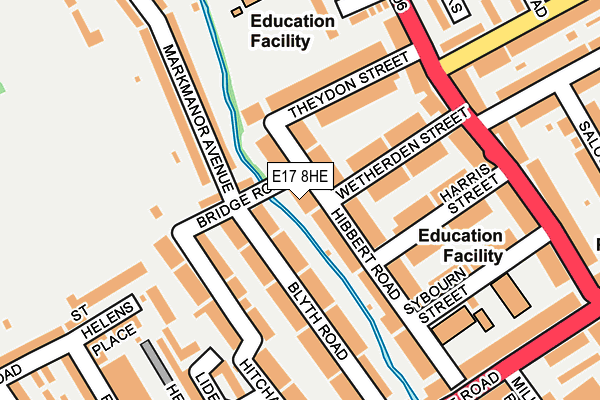 E17 8HE map - OS OpenMap – Local (Ordnance Survey)