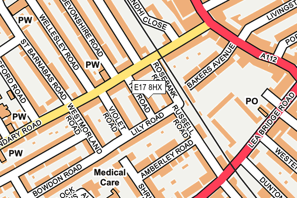 E17 8HX map - OS OpenMap – Local (Ordnance Survey)