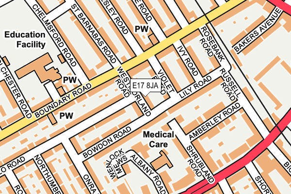 E17 8JA map - OS OpenMap – Local (Ordnance Survey)