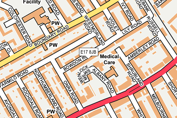 E17 8JB map - OS OpenMap – Local (Ordnance Survey)