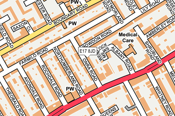 E17 8JD map - OS OpenMap – Local (Ordnance Survey)