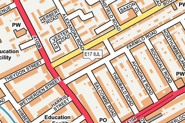 E17 8JL map - OS OpenMap – Local (Ordnance Survey)