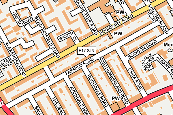 E17 8JN map - OS OpenMap – Local (Ordnance Survey)
