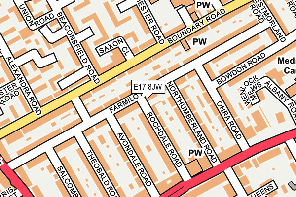 E17 8JW map - OS OpenMap – Local (Ordnance Survey)