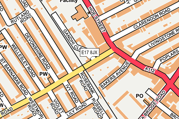 E17 8JX map - OS OpenMap – Local (Ordnance Survey)