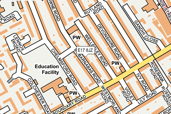 E17 8JZ map - OS OpenMap – Local (Ordnance Survey)