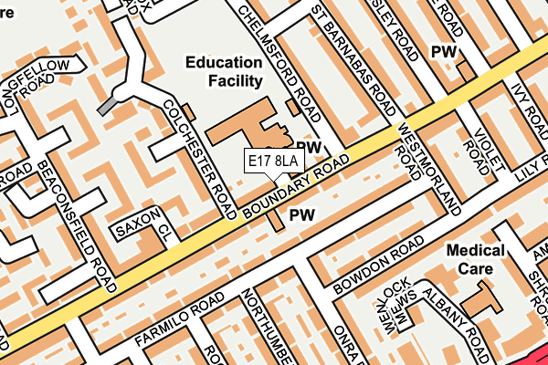 E17 8LA map - OS OpenMap – Local (Ordnance Survey)