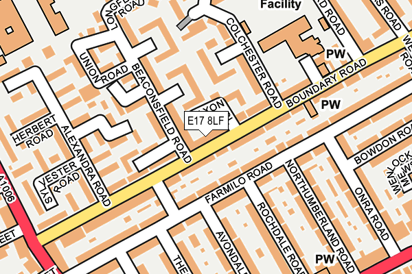 E17 8LF map - OS OpenMap – Local (Ordnance Survey)