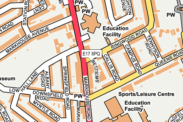 E17 8PQ map - OS OpenMap – Local (Ordnance Survey)