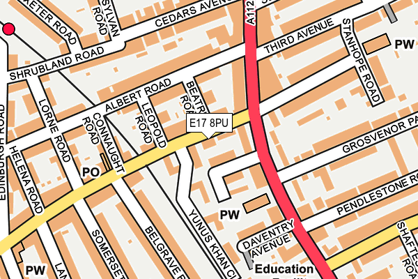 E17 8PU map - OS OpenMap – Local (Ordnance Survey)