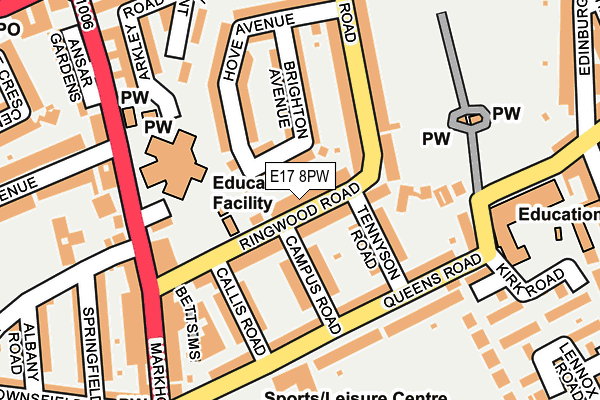 E17 8PW map - OS OpenMap – Local (Ordnance Survey)