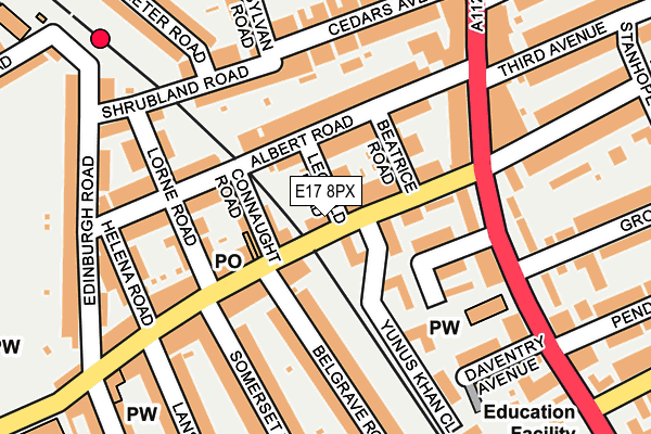 E17 8PX map - OS OpenMap – Local (Ordnance Survey)