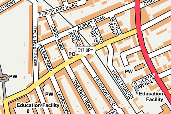 E17 8PY map - OS OpenMap – Local (Ordnance Survey)
