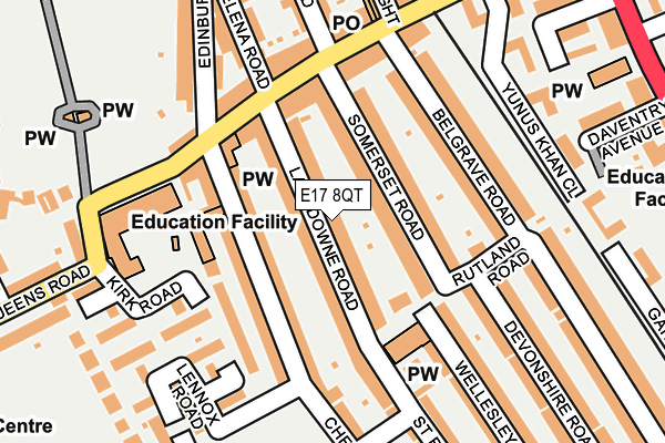 E17 8QT map - OS OpenMap – Local (Ordnance Survey)