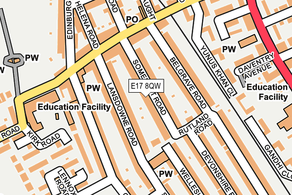 E17 8QW map - OS OpenMap – Local (Ordnance Survey)