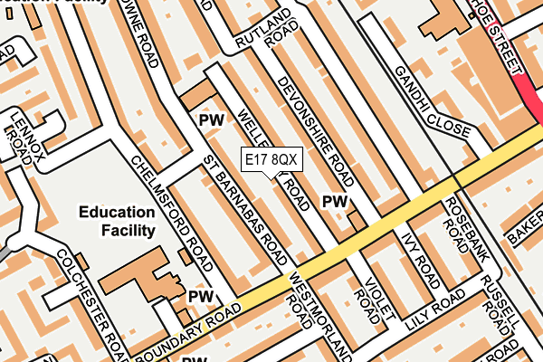 E17 8QX map - OS OpenMap – Local (Ordnance Survey)