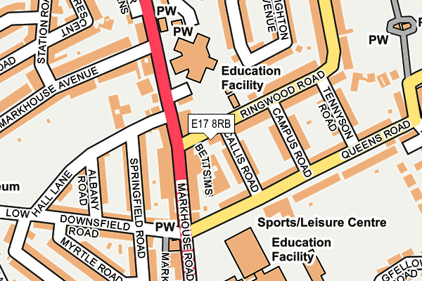 E17 8RB map - OS OpenMap – Local (Ordnance Survey)