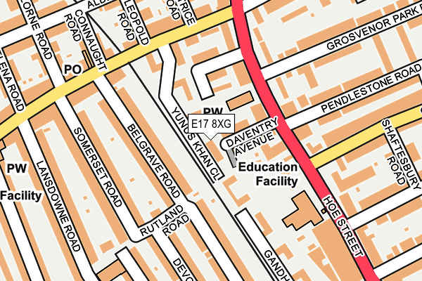 E17 8XG map - OS OpenMap – Local (Ordnance Survey)