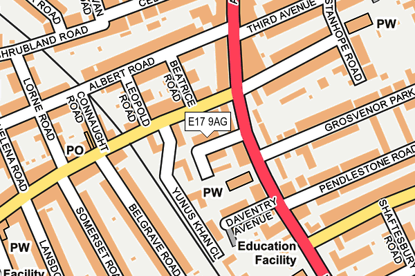 E17 9AG map - OS OpenMap – Local (Ordnance Survey)