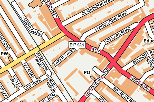 E17 9AN map - OS OpenMap – Local (Ordnance Survey)