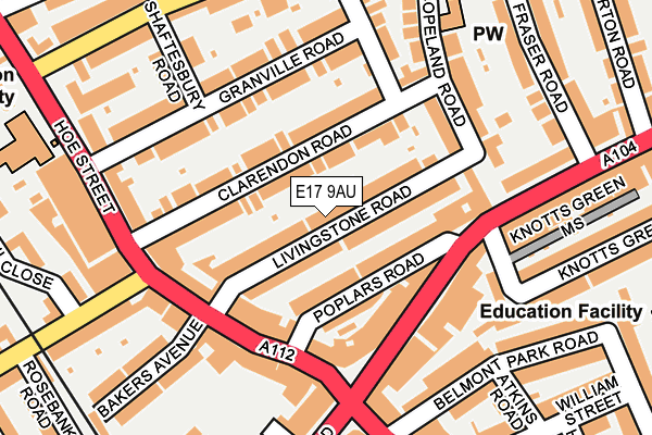 E17 9AU map - OS OpenMap – Local (Ordnance Survey)