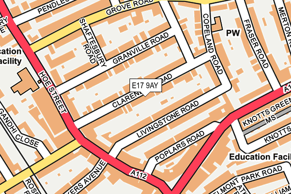 E17 9AY map - OS OpenMap – Local (Ordnance Survey)