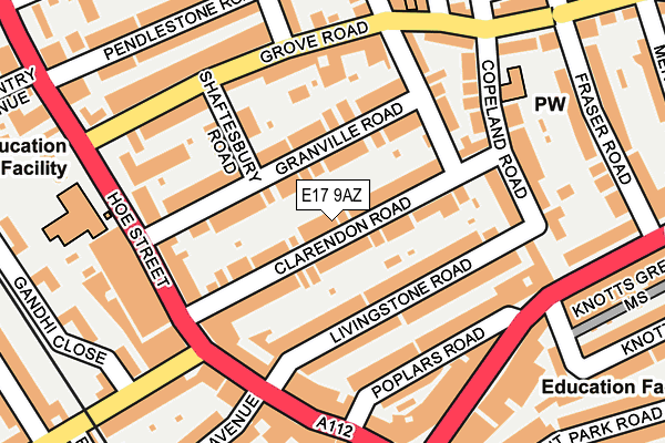 E17 9AZ map - OS OpenMap – Local (Ordnance Survey)