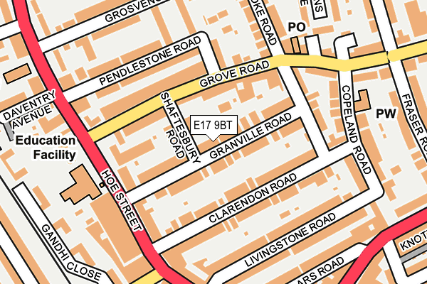 E17 9BT map - OS OpenMap – Local (Ordnance Survey)