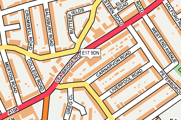 E17 9DN map - OS OpenMap – Local (Ordnance Survey)