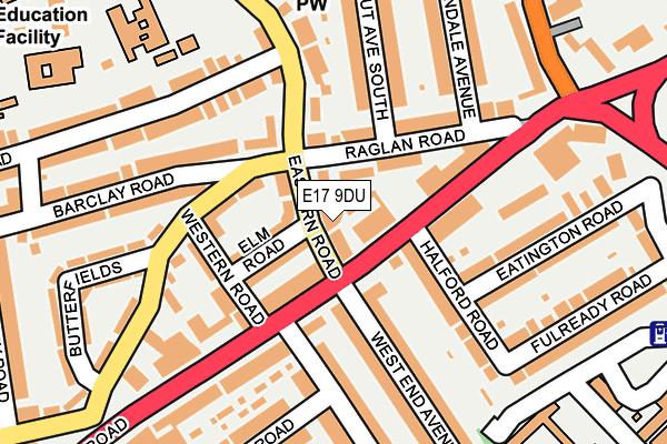 E17 9DU map - OS OpenMap – Local (Ordnance Survey)