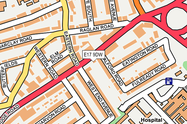 E17 9DW map - OS OpenMap – Local (Ordnance Survey)