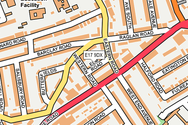 E17 9DX map - OS OpenMap – Local (Ordnance Survey)