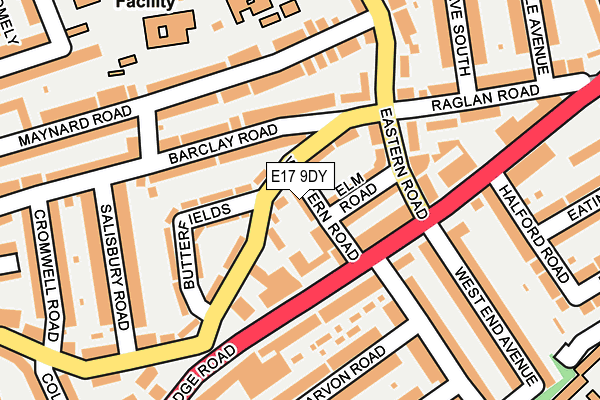 E17 9DY map - OS OpenMap – Local (Ordnance Survey)