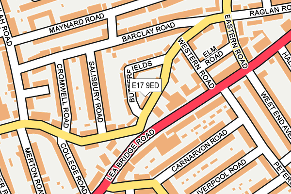 E17 9ED map - OS OpenMap – Local (Ordnance Survey)