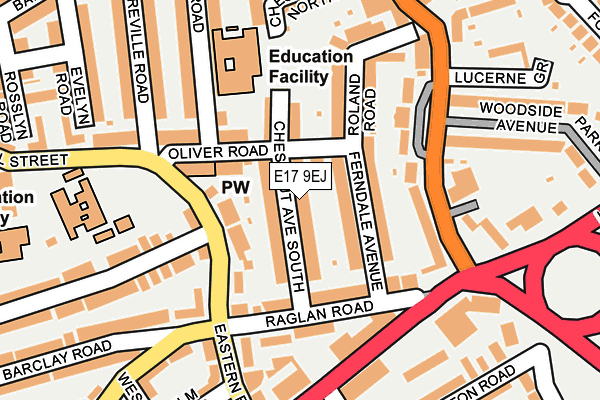 E17 9EJ map - OS OpenMap – Local (Ordnance Survey)
