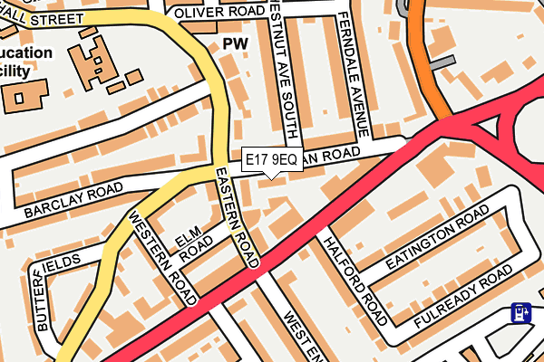 E17 9EQ map - OS OpenMap – Local (Ordnance Survey)