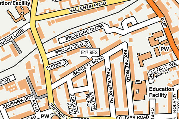 E17 9ES map - OS OpenMap – Local (Ordnance Survey)