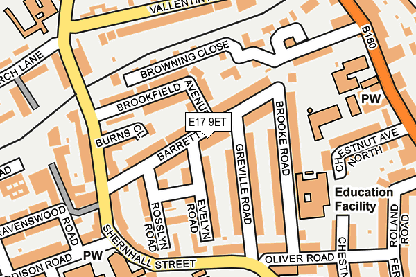 E17 9ET map - OS OpenMap – Local (Ordnance Survey)