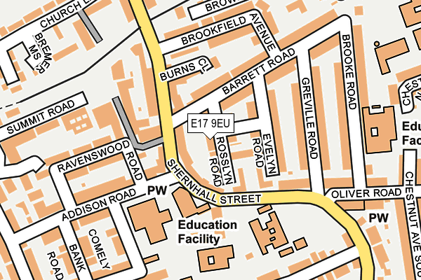 E17 9EU map - OS OpenMap – Local (Ordnance Survey)