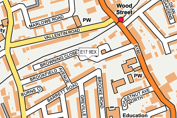 E17 9EX map - OS OpenMap – Local (Ordnance Survey)