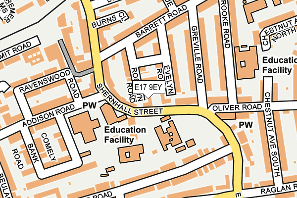 E17 9EY map - OS OpenMap – Local (Ordnance Survey)