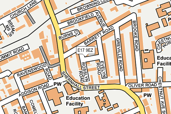 E17 9EZ map - OS OpenMap – Local (Ordnance Survey)