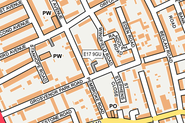 E17 9GU map - OS OpenMap – Local (Ordnance Survey)